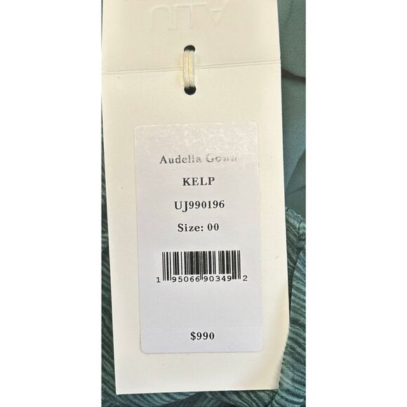 ULLA JOHNSON 100% Silk Audelia Gown in Spruce NWT Size 00 - Picture 9 of 10